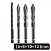 6/8/10/12mm Carbide Head Drill Bit Eccentric For Granite Tile Wood Metal Glass Power Tool Accessories