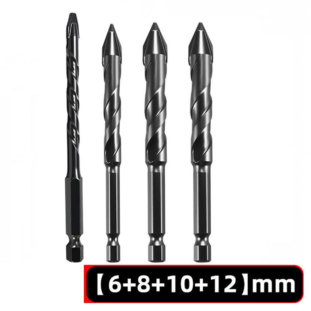 6/8/10/12mm Carbide Head Drill Bit Eccentric For Granite Tile Wood Metal Glass Power Tool Accessories