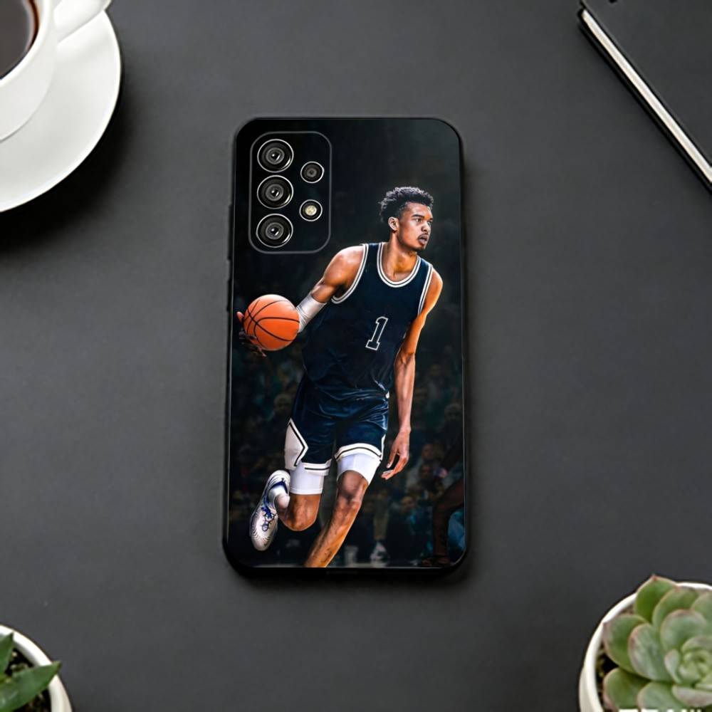 Sports Basketball Victor Wembanyama Phone Case For Samsung S25,S24,S21,S22,S23,S30,Ultra,S20,Plus,Fe,Soft Silicone Black Cover