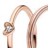 Pandora Heart Of The Low-Key Set Alloy Ring Women rings Rose-Gold ZT26011328A