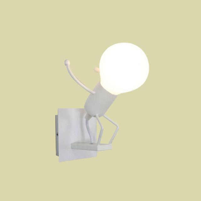 Kreative Humanoide LED Wandleuchte E27 Eisen Cartoon Kleiner Mann Schaukel Wandlampe Kunstdekor für Schlafzimmer Kinderzimmer Wandleuchte Beleuchtung