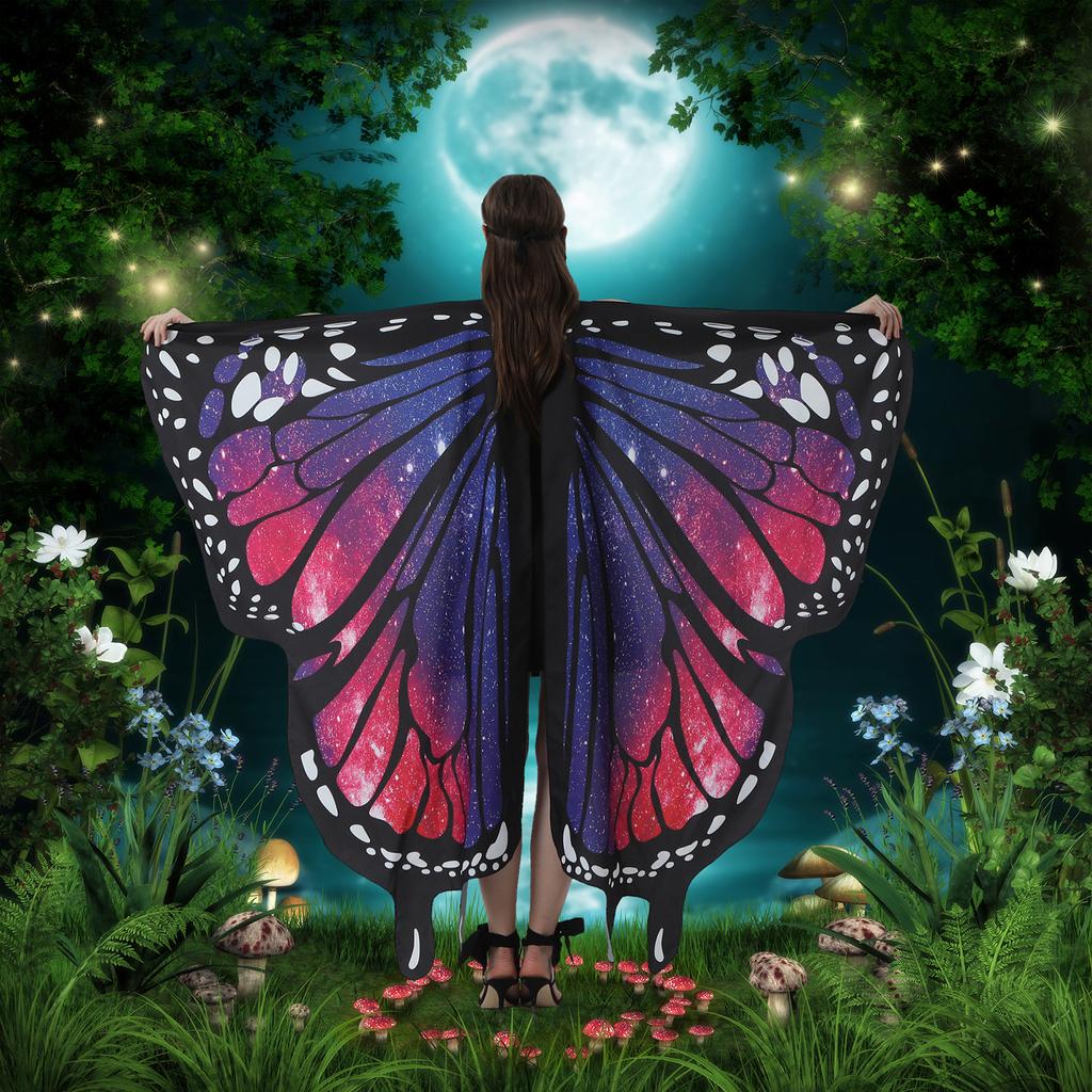 Cape Rotating Butterfly Cape Decorated Belly Dance Butterfly Halloween Costume