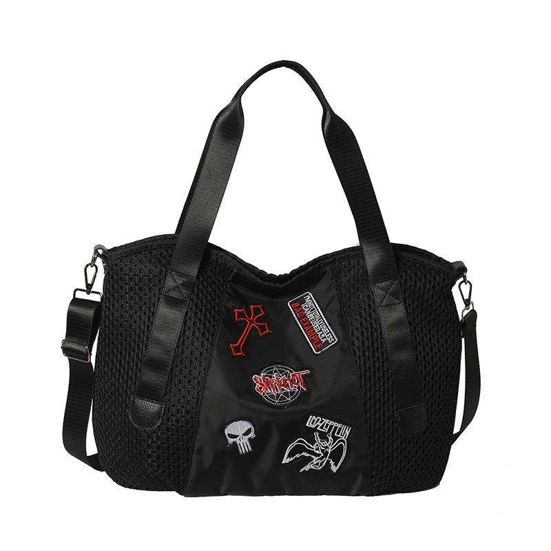 Casual Big Bag New Mesh Tote Bag Shoulder Bag Personalized Handbag Crossbody Bag Fashion Travel Commuter Bag