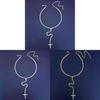 Water Diamond Cross Pendant Necklace For Trendy Summer Wear