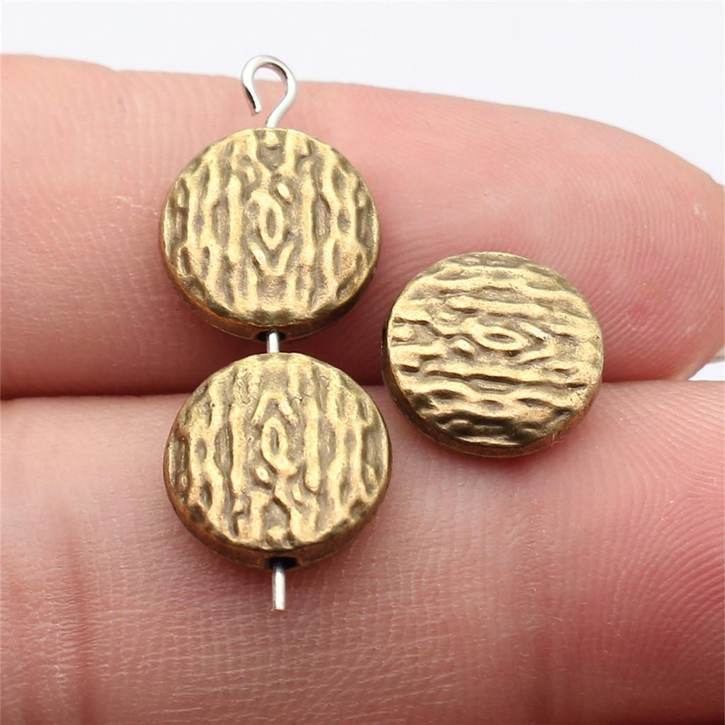 Twisted-Pattern Small-Hole Spacer Beads Mini Antique Bronze Silver Jewelry Making String Beads Separator