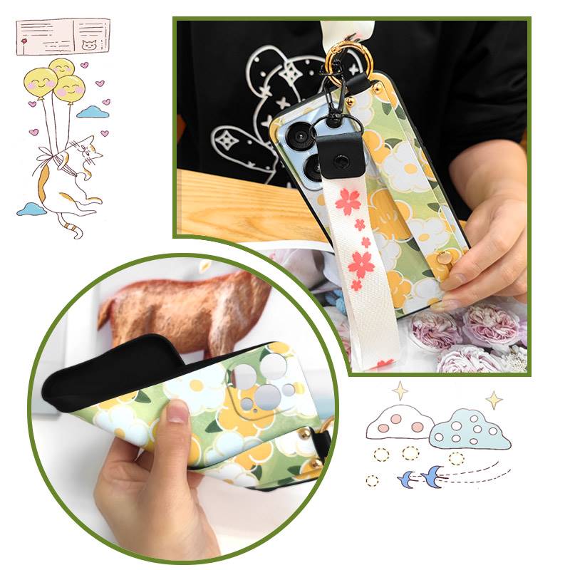 Flower Shockproof Phone Case For UMIDIGI G9 5G/Note9 5G Ring Silicone Fashion Design Dirt-resistant Anti-dust Kickstand