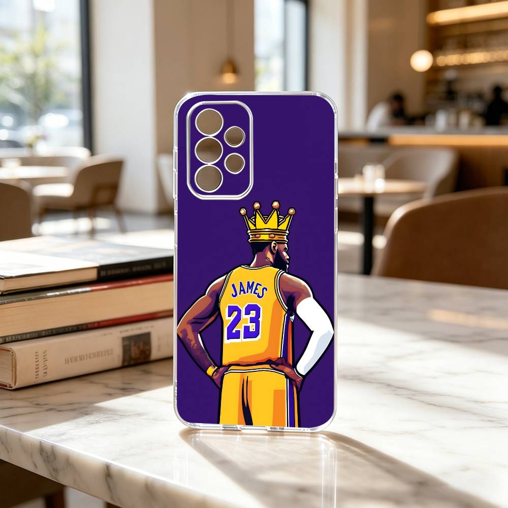 Basketball 23 L-LeBron J-James-S Phone Case Transparent Silicone Soft For Samsung S25,S24,S21,S22,S23,S30,Ultra,S20,Plus,Fe