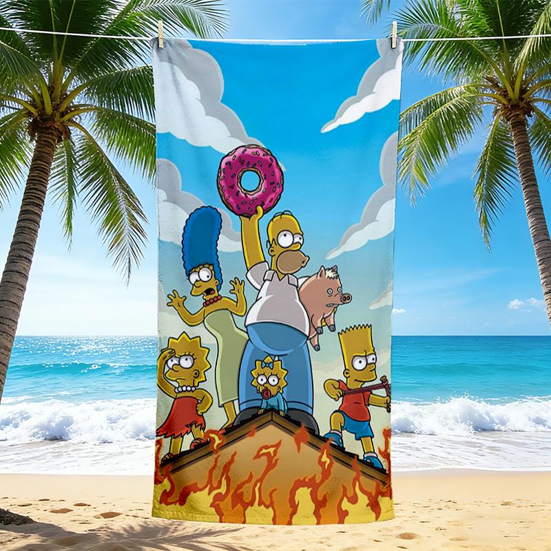 1Pc Simpsons Family Adventure Beach Towel Quick Dry Multiuse For Beach Pool Gym Yoga Home Travel Christmas Halloween Xmas Gift L1395