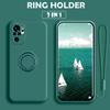 Liquid Silicone Case For Redmi 9 9A 9T Note 11 10 9 Pro Ring Holder Strap Cover Case For Xiaomi 11T 10T Pro 11 Lite Poco F3 M3 X3