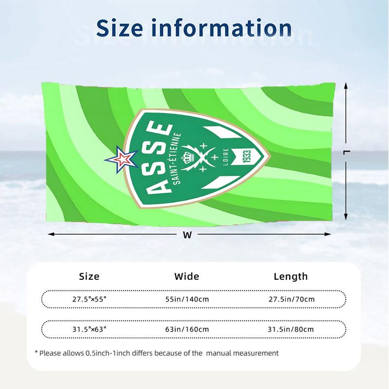 AS Saint Etienne (1) Theme Beach Towel Sand Resistant Soft And Comfortable Suitable For The Pool Camping Yoga And Diving A Travel