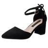 Fashion Women Pumps Chunky High Heels Shoes Summer Pointed Toe Suede Sandals Luxury Party Dresses Sexy Women Shoes Female Office Shoes