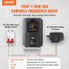 10HP, 7.5KW, 35Amps 220V 1 or 3 Phase Input to 3 Phase Output VFD 0-400Hz
