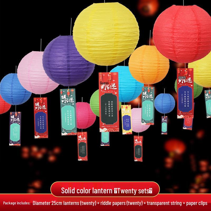 Chinese New Year Fu Character Paper Lantern - Spring Festival Atmosphere Decoration with Ancient Style Pendant