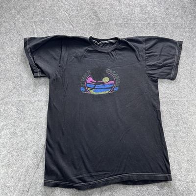 Simply Paradise Shirt Mens Medium Black Graphic Sunset Beach Casual T-Shirt Tee