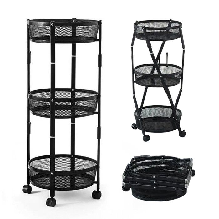Étagère de rangement - SEVEN COMFORT - 35x35x88cm - Pliable - 15KG par niveau - Noir