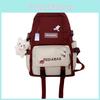 Cute Ins Style Girl's School Backpack Nylon Material Breathable Lightweight Wear-resistant Large Capacity Color-blocking Double Shoulder Bag