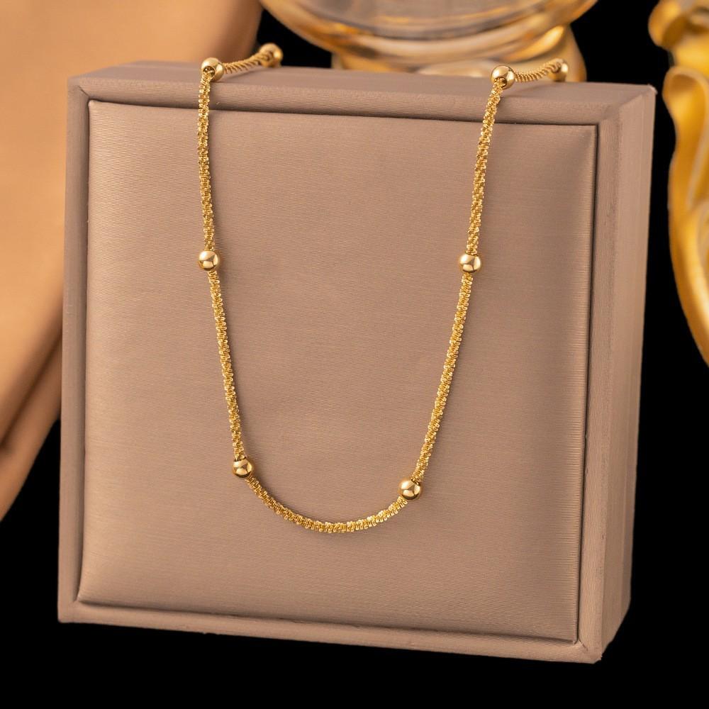 Collier Super Scintillant Pour Femmes Ciel Étoilé Choker en Acier Titane Chaîne à Superposition Dorée Bijoux