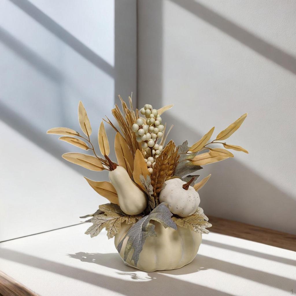 Artificial Halloween Pumpkin Decor Flower Harvest Floral Arrangement Ornament for