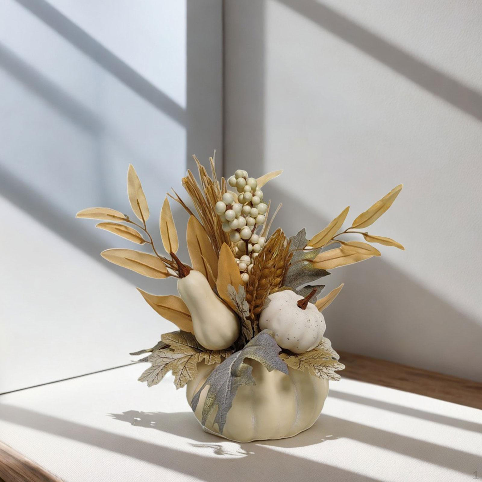 Artificial Halloween Pumpkin Decor Flower Harvest Floral Arrangement Ornament for