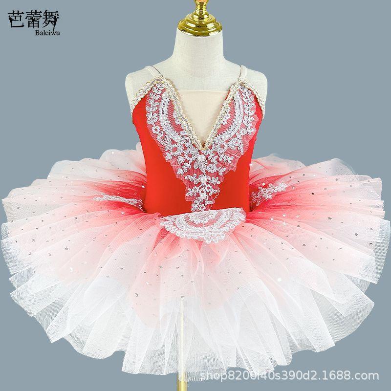 Girls Ballet Tutu Dress Stage Performance Kids Princess Costume Dance Outfit Toddler Party Skirt