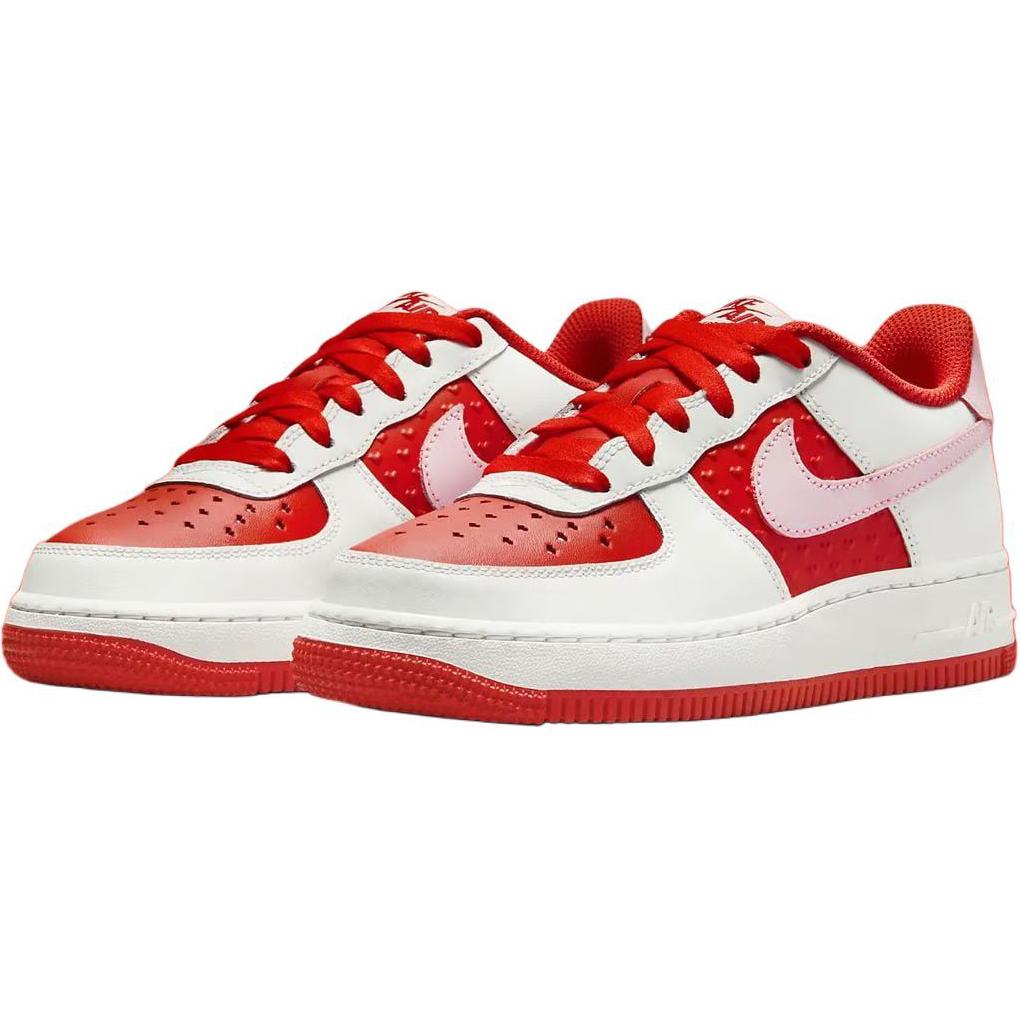 Nike Air Force 1 Low GS Valentýn 2025 Dětské tenisky Červená Summit-White Světle-Karmínová HV5165-121