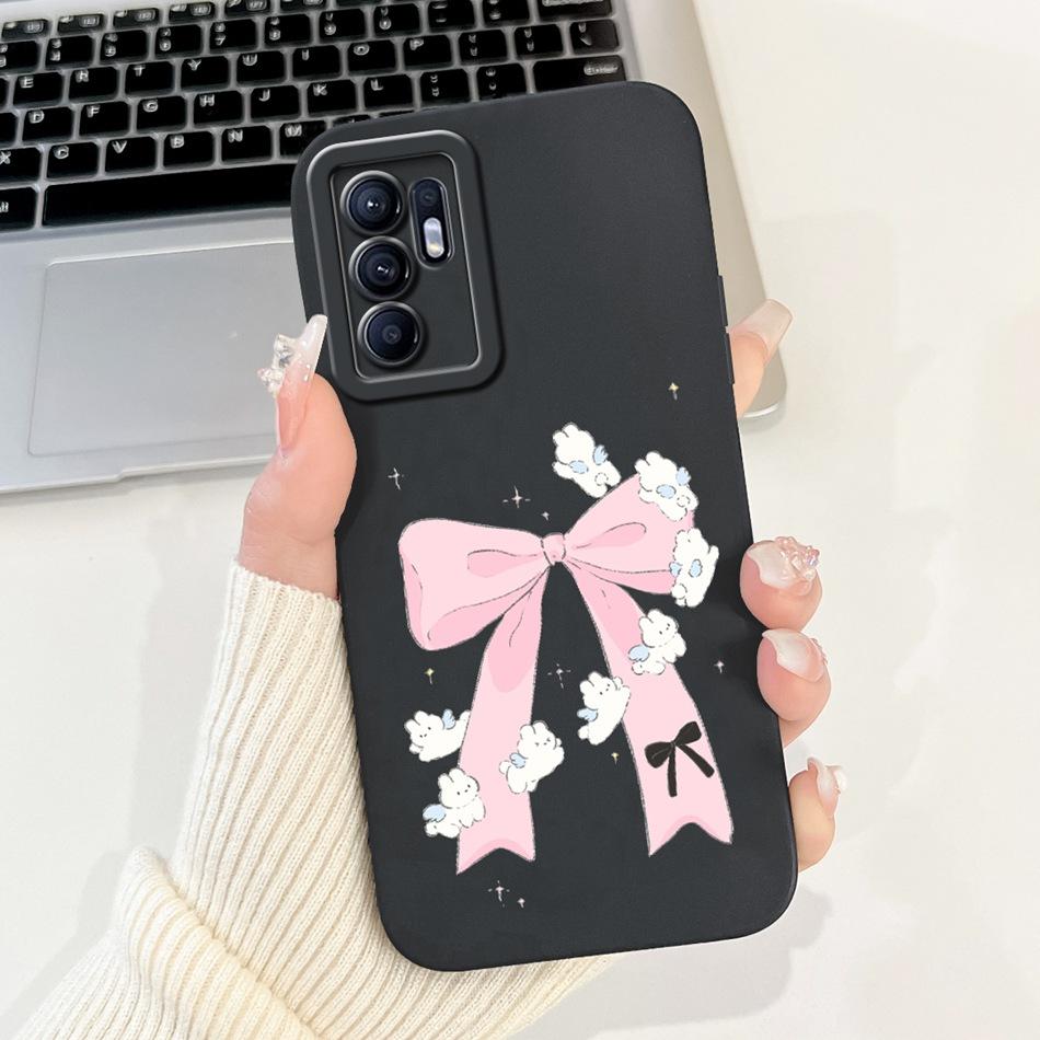 For OPPO Reno6 CPH2235 Elegant Sunflower Tulip Printed Phone Case For Oppo Reno 6 4G Soft Silicone Shockproof Cases
