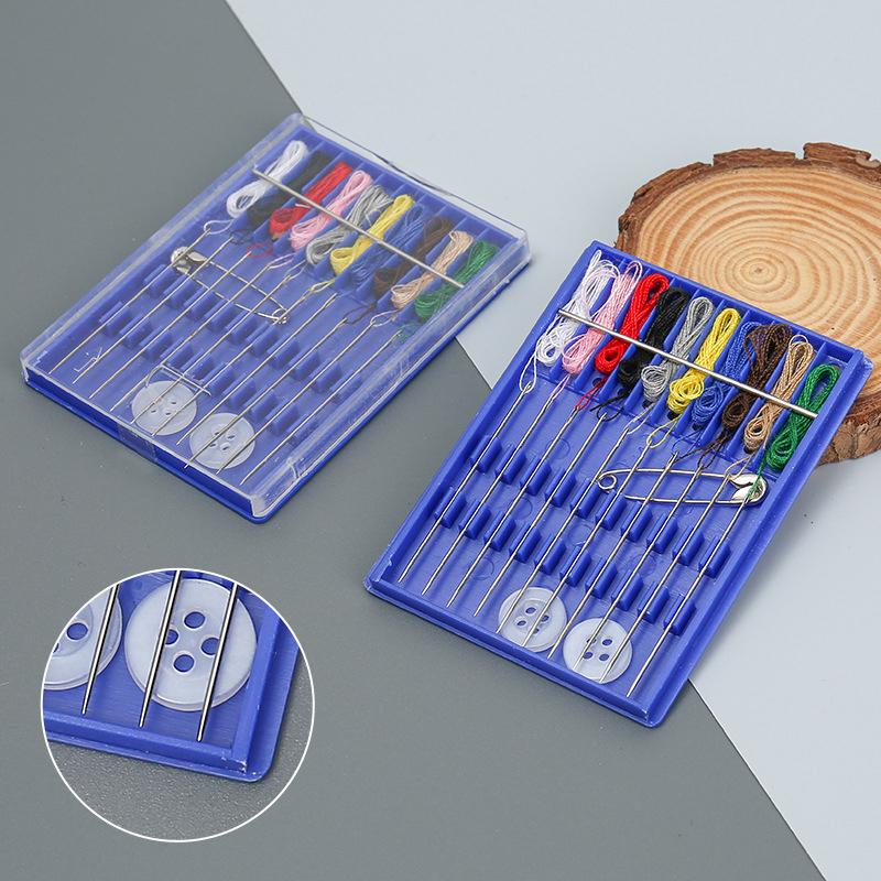 10 Färgtråd Mini Sykit Låda Engångsnål Tråd Knapp Förvaringspåsar Syverktyg Bärbar Diy Hantverk Hem Resa