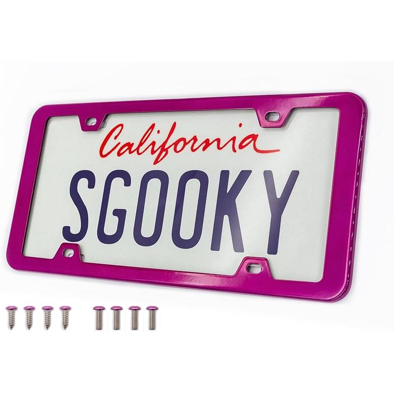 201 Stainless Steel License Plate Frames (Baby Pink)