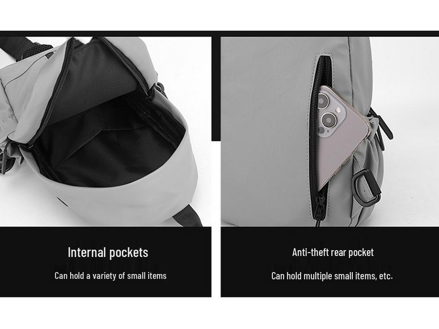 Trendy Men's Multifunctional Water-Repellent Crossbody Chest Bag and Backpack
