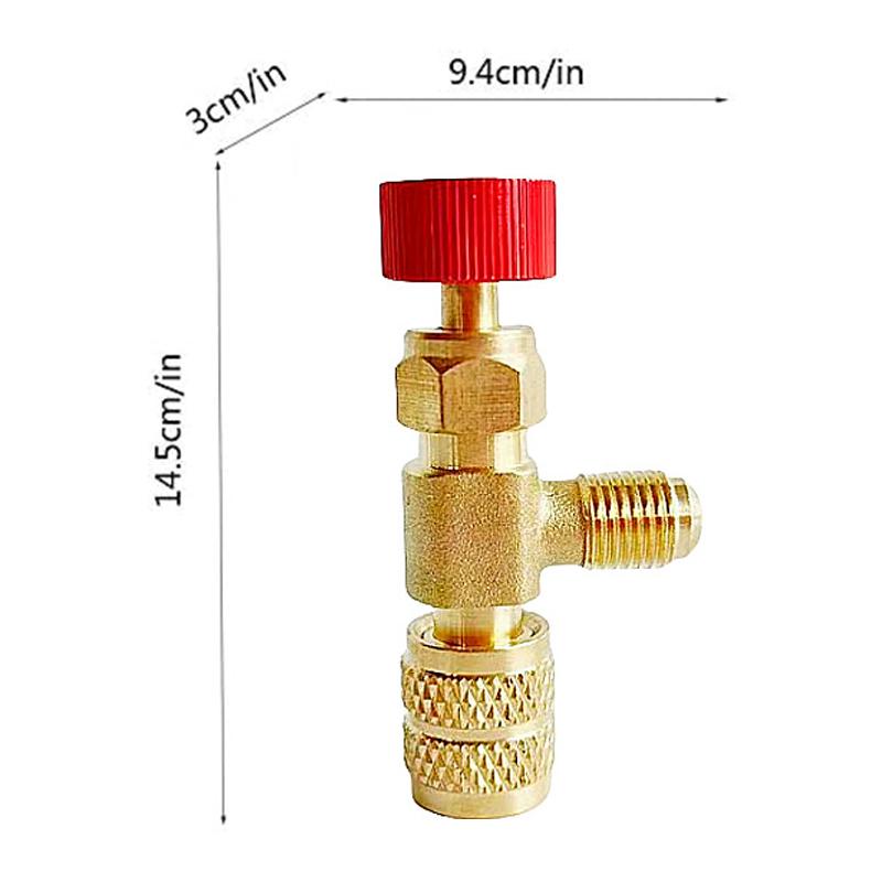 4/1pcs R410A R22 Refrigeration Tool Air conditioning Safety Valve Adapter Fitting Refrigeration Charging Copper Adapter With 1/4