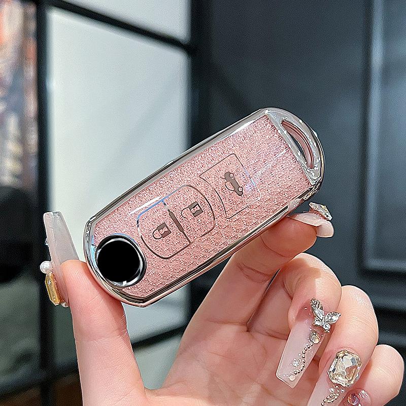 

Crystal Pink Tpu for Mazda 2 3 5 6 Atenza Axela Demio CX-3 CX3 CX-5 CX5 CX7 CX-9 CX8 Remote Car Key Case Cover Fob Bag Keychain
