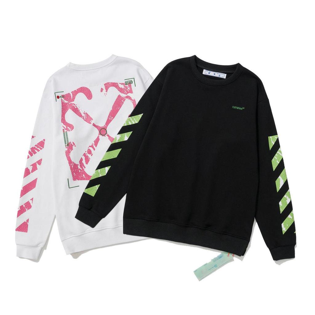 OFF Spray Pfeildruck Unisex Streetwear Kapuzenpullover mit Rundhalsausschnitt