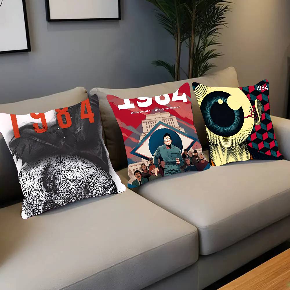1984 George Orwell Pillow Case Square Pillow Bedroom Sofa Leisure Comfort Cushion Car Home Decoration