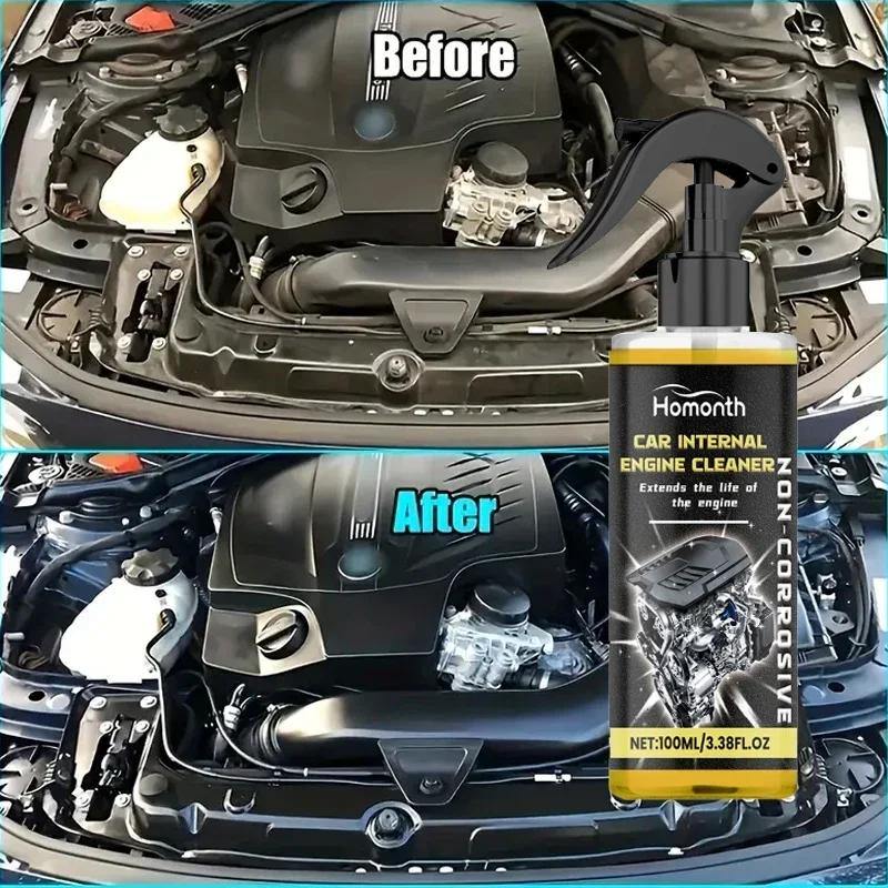 Motorcycle Engine Waterless Foam Cleaner, Heavy Duty Grease Remover, No Wipe Head, Car Engine Compartment Degreaser Tools