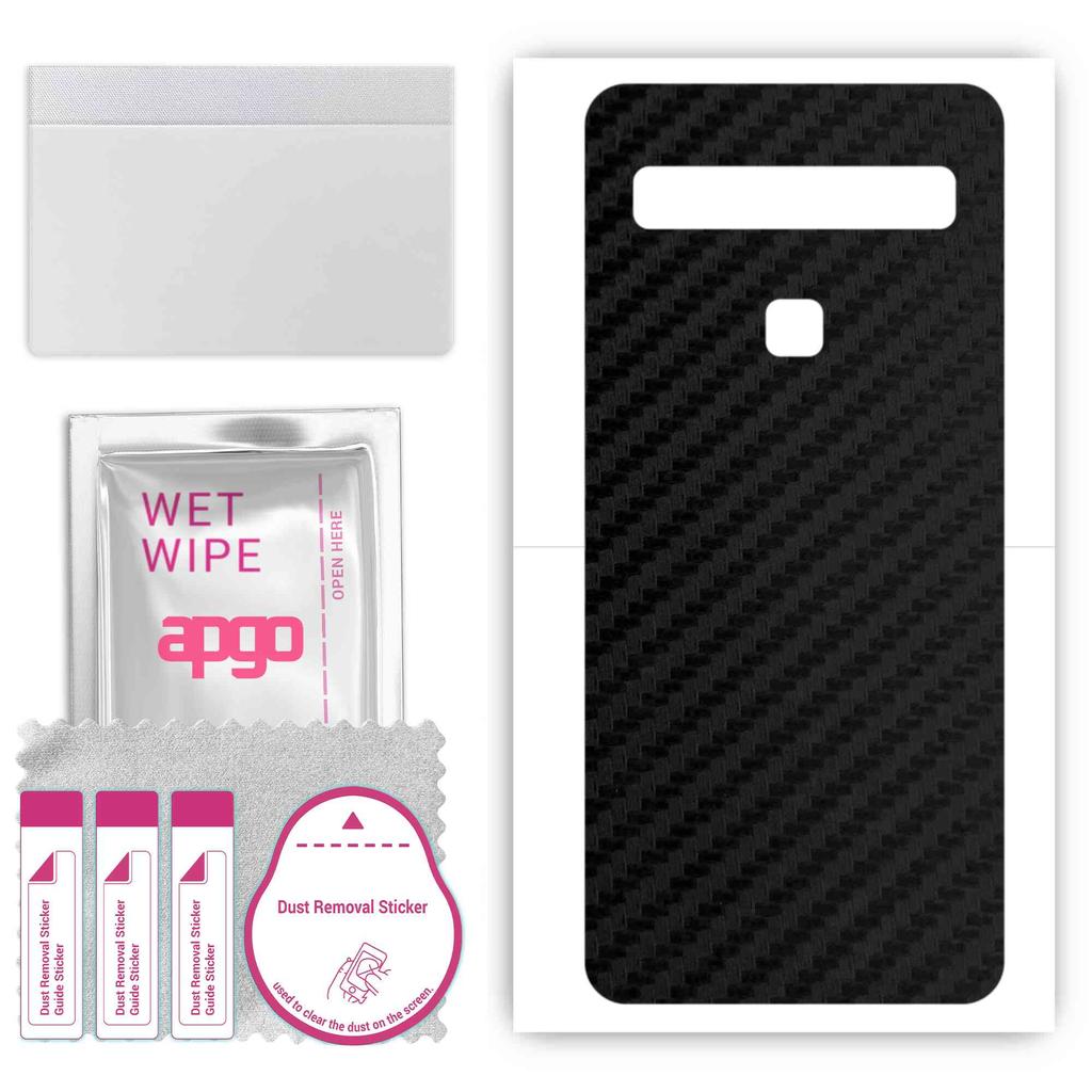 apgo Protective Skin Sticker for the back compatible with TCL L10 Lite, Wrap Film, Foil, Vinyl - Pattern Carbon Black