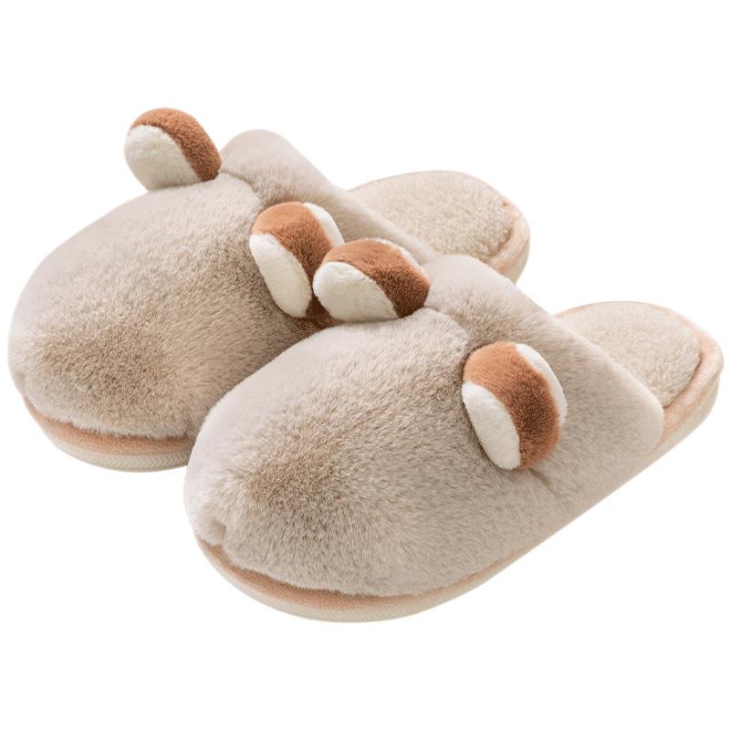 Cotton Slippers Winter Indoor Home Home Thick Bottom Non-slip Warm Couple Plush Slippers Autumn and Winter 2025 New