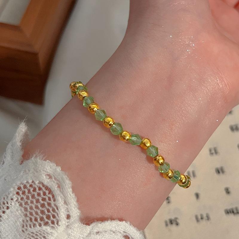 Bracelet Perle Irregulière Forme Spéciale Française Bracelet Femmes Niche Luxe Léger Exquis Doré Demi-Bracelet Bracelet Accessoires