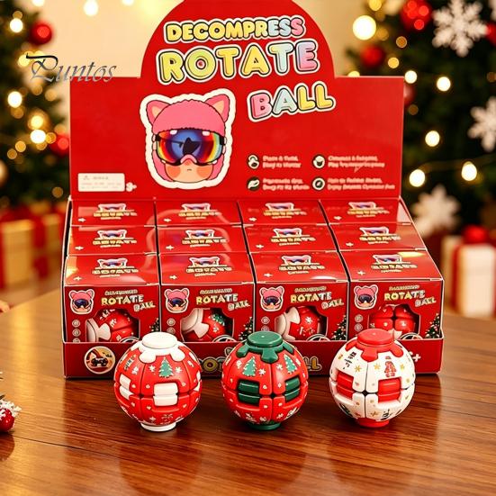 Stocking Stuffers for Kids Press to Spin Fidget Ball, Transformable Spinner Sensory Stress Relief Christmas Party Favors Children Toy Adults