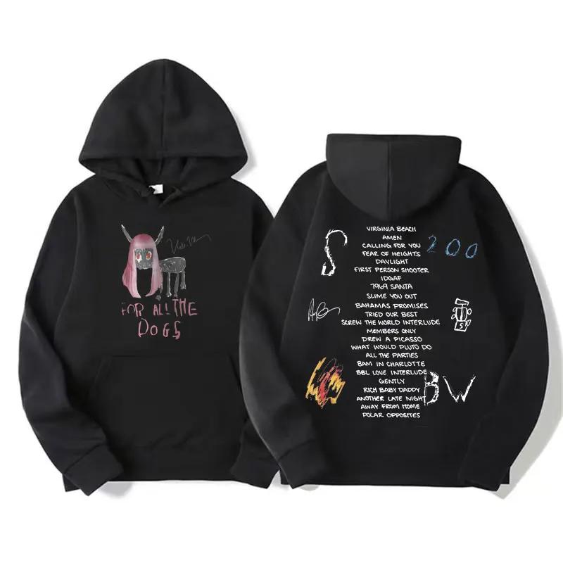 Rapper Drake for All The Dogs Letter Hoodie Men's Hip Hop Vintage Pullovers Sweatshirt Fashion Retro Oversized Hooded Streetwear