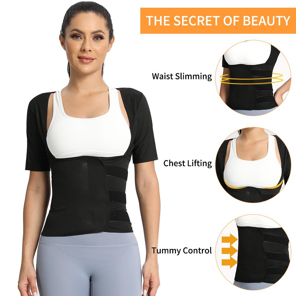Damski kombinezon do sauny Trenażer talii Kamizelka kompresyjna Koszulka wyszczuplająca Wyszczuplający brzuch Bielizna modelująca Gym Ćwiczenia Topy Trening Urządzenie do modelowania sylwetki