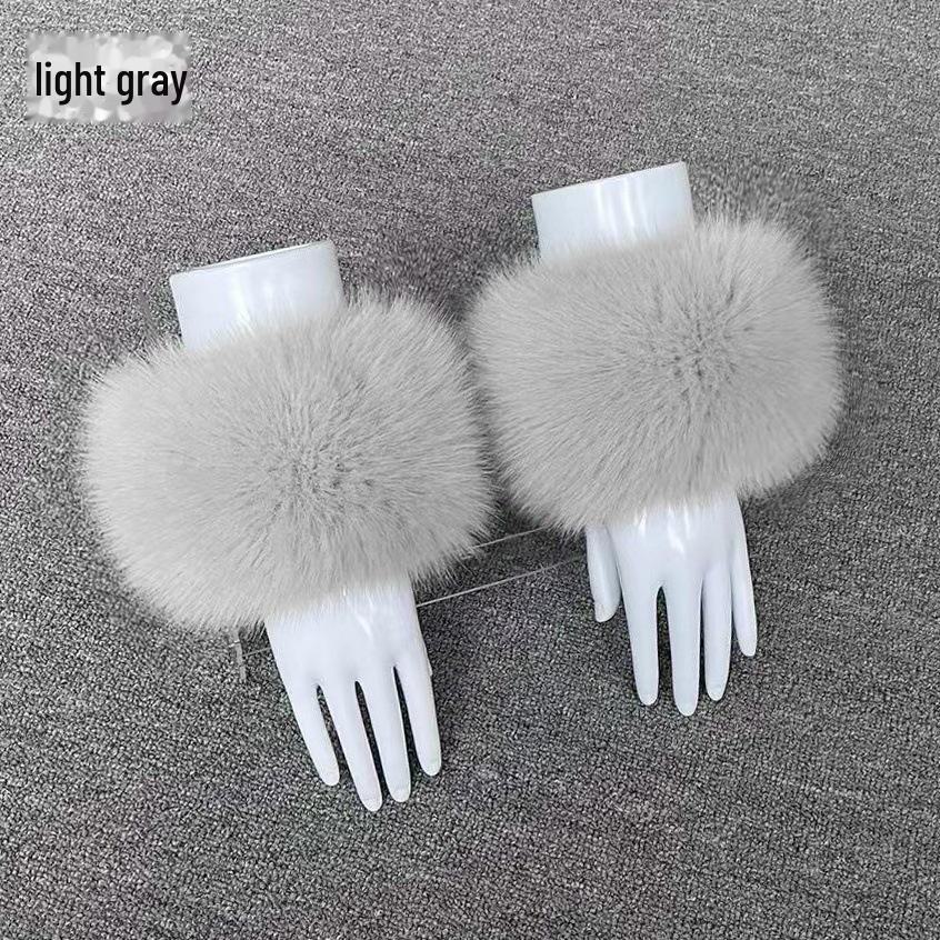 Dámské zimní plyšové manžety na zápěstí z umělé kožešiny - imitace lišky, mývala, králíka.
