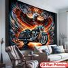 Ali d'Aquila Piatte 2D Fiamme Moto Biker Arte Arazzo Man Cave Garage Decorazione Rock And Roll Appeso a Parete Stampa Sfondo