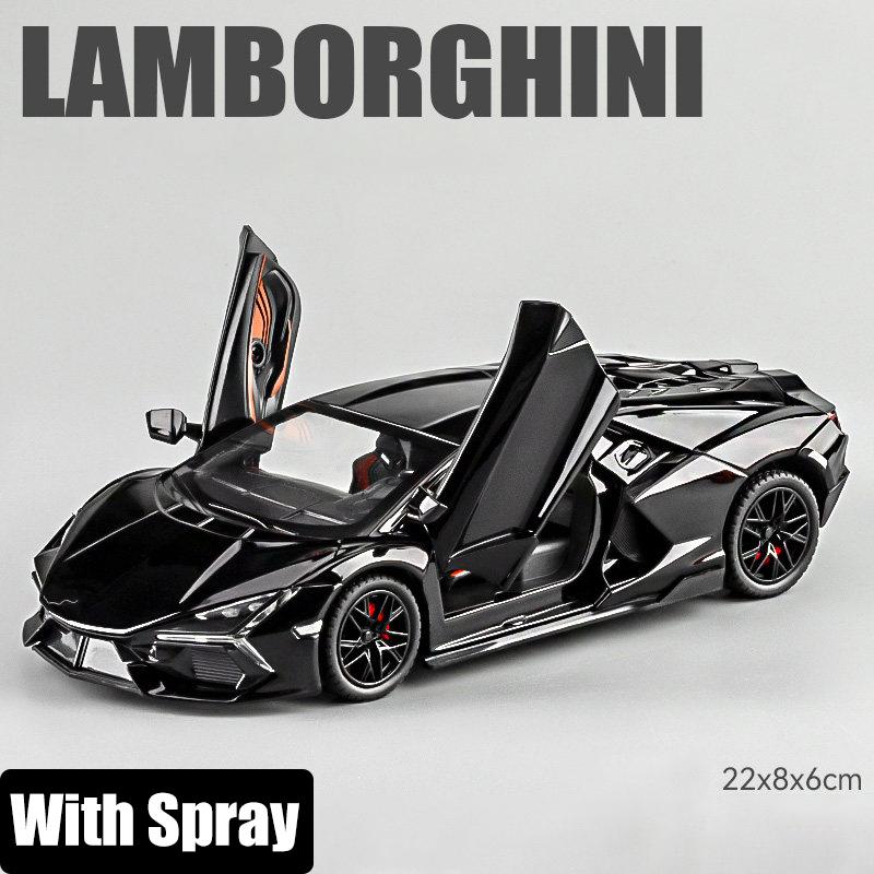 Spray 1:24 Lamborghini Revuelto Countach LP500S Supercar Alloy Metal Diecast Model Car High Simulation Home Trendy Ornaments Toy