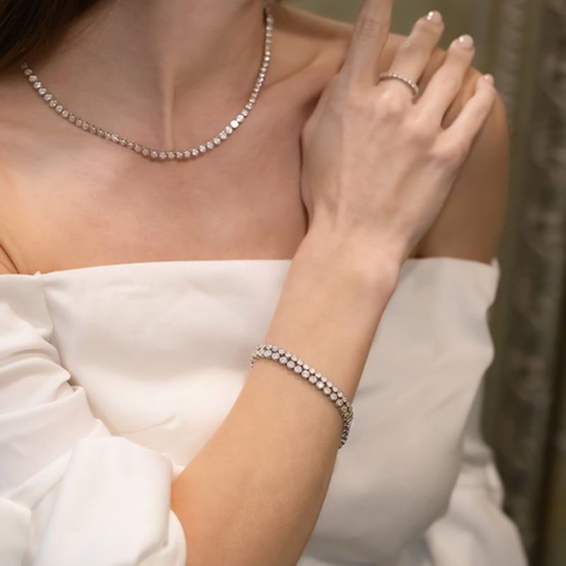 BE/GINS [925 Silver]BB BEZEL TENNIS BRACELET 2.5