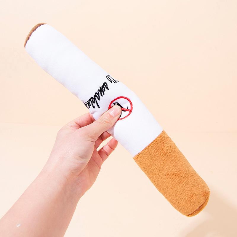 Cigarette Design Pet Plush Toy No Smoking Pet Plush Cigarette ShapeToy Cool Dogs Relaxing Toys For Dogs Cats