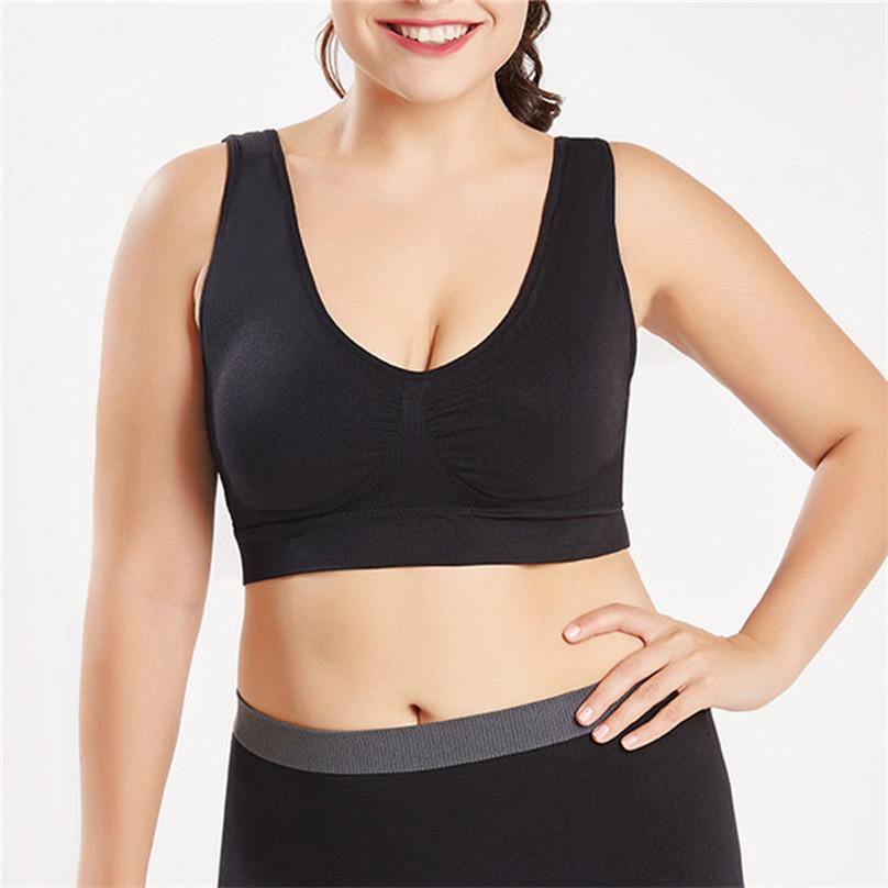 Plus Size Women‘s Breathable Sports Bra Wireless Single Layer Medium Support Fitness Bra for Yoga Gym Running Comfortable Activewear
