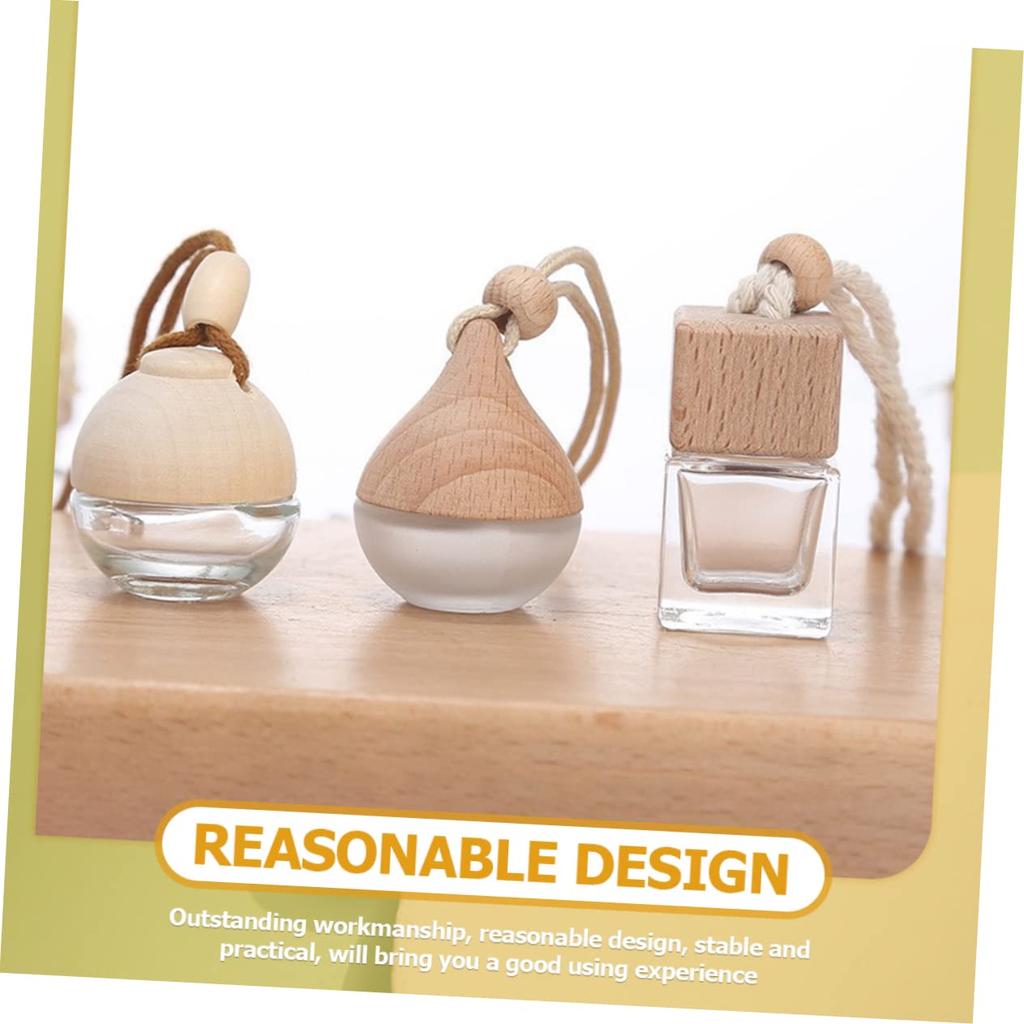 SUPVOX 4pcs Perfume Pendant 8Ml Car Essential Oil Hanging Bottle Glass Perfume Air Freshener Diffuser Pendant Car Oil Diffuser Car Accessories