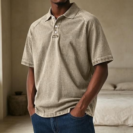 Men Button Holiday Shirt Short Sleeve Turndown Collar Tee Casual Stylish Loose Fit Shirt
