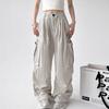 Women's 2025 American Retro Wide-Leg Parachute Cargo Pants - Quick-Dry, High-Waisted, Loose Fit