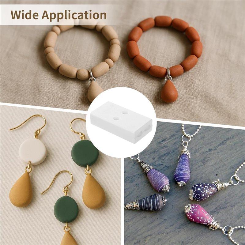 Good-Polymer Clay Bead Roller & Hole Maker Set, Clay Earring Mold And Piercing Tool Kit For Jewelry Making,Clay Craft Tool